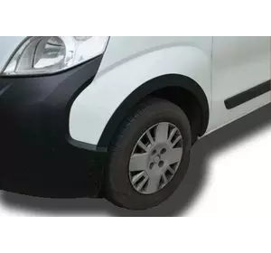 Накладки на арки (4 шт, чорні) 1 бічні двері, ABS-пластик для Fiat Fiorino/Qubo 2008-2024 рр Накладки на арки (4 шт, чорні) 1 бічні двері, ABS-пластик для Fiat Fiorino/Qubo 2008-2024 рр