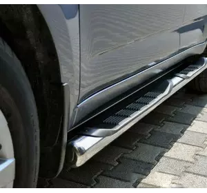 Бічні труби (2 шт, нерж) для Iveco Daily 1999-2006 рр Бічні труби (2 шт, нерж) для Iveco Daily 1999-2006 рр