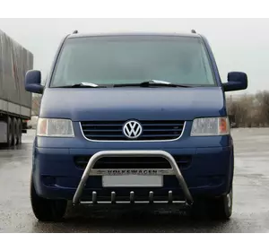 Кенгурятник WT003 (нерж) 60мм, з написом для Volkswagen T5 Multivan 2003-2010 рр Кенгурятник WT003 (нерж) 60мм, з написом для Volkswagen T5 Multivan 2003-2010 рр