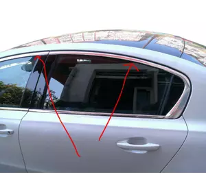 Верхня окантовка вікон (Sedan, нерж) для Peugeot 508 2010-2018 рр
