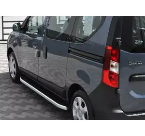 Бокові пороги Fullmond (2 шт., Алюміній) для Dacia Dokker 2013-2022 рр
