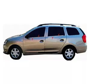 Окантовка вікон (4 шт, нерж) OmsaLine - Італійська нержавійка для Dacia Logan MCV 2013-2020 рр
