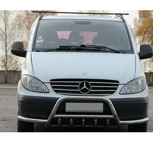 Кенгурятник WT003-Plus з вусами (нерж.) для Mercedes Viano 2004-2015 рр Кенгурятник WT003-Plus з вусами (нерж.) для Mercedes Viano 2004-2015 рр