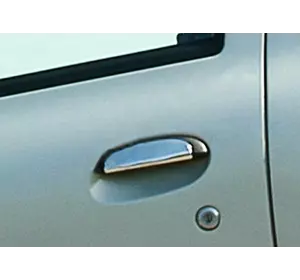 Накладки на ручки (нерж.) 4 шт, OmsaLine - Італійська нержавейка для Renault Clio II 1998-2005 рр Накладки на ручки (нерж.) 4 шт, OmsaLine - Італійська нержавейка для Renault Clio II 1998-2005 рр