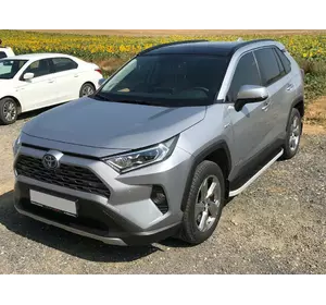 Бокові пороги Tayga Grey (2 шт., алюміній) для Toyota Rav 4 2019-2024 Бокові пороги Tayga Grey (2 шт., алюміній) для Toyota Rav 4 2019-2024