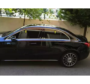 Верхня окантовка вікон (4 шт, нерж) для Mercedes A-сlass W177 2018-2024 рр Верхня окантовка вікон (4 шт, нерж) для Mercedes A-сlass W177 2018-2024 рр