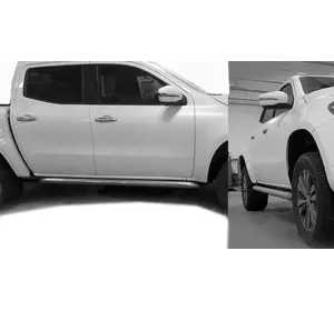 Бічні труби з искосом (2 шт., нерж) для Mercedes X class Бічні труби з искосом (2 шт., нерж) для Mercedes X class