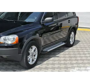 Бокові пороги Allmond Grey (2 шт., алюміній) для Volvo XC90 2002-2014 рр Бокові пороги Allmond Grey (2 шт., алюміній) для Volvo XC90 2002-2014 рр