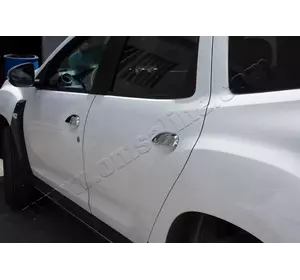 Накладки на ручки (4 шт., нерж.) OmsaLine - Італійська нержавійка для Renault Duster 2018-2024 рр Накладки на ручки (4 шт., нерж.) OmsaLine - Італійська нержавійка для Renault Duster 2018-2024 рр