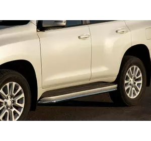Захист бічного порогу BB004 (2 шт., нерж.) для Toyota Land Cruiser Prado 120 Захист бічного порогу BB004 (2 шт., нерж.) для Toyota Land Cruiser Prado 120