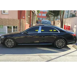 Накладки на стійки (нерж) для Mercedes S-сlass W223 Накладки на стійки (нерж) для Mercedes S-сlass W223