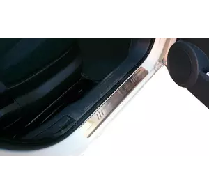 Накладки на пороги OmsaLine (2 шт, нерж.) для Fiat Fiorino/Qubo 2008-2024 рр Накладки на пороги OmsaLine (2 шт, нерж.) для Fiat Fiorino/Qubo 2008-2024 рр