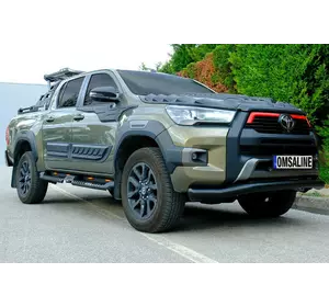Передній захист Texas для 2020-2024 (76мм, чорний) для Toyota Hilux рр Передній захист Texas для 2020-2024 (76мм, чорний) для Toyota Hilux рр