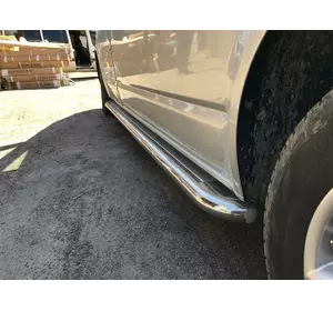 Бокові пороги Premium (2 шт., нерж) 42 мм, коротка база для Volkswagen T5 Multivan 2003-2010 рр Бокові пороги Premium (2 шт., нерж) 42 мм, коротка база для Volkswagen T5 Multivan 2003-2010 рр