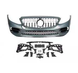 Передній бампер в зборі (AMG Sport 2018-2021) для Mercedes C-сlass W205 рр Передній бампер в зборі (AMG Sport 2018-2021) для Mercedes C-сlass W205 рр