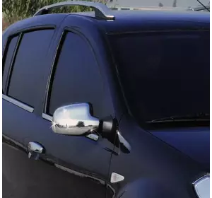 Накладки на дзеркала (2 шт) V-2 Хромований пластик для Nissan Terrano 2014-2024 рр Накладки на дзеркала (2 шт) V-2 Хромований пластик для Nissan Terrano 2014-2024 рр