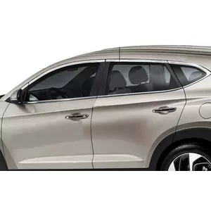 Верхня окантовка вікон (10 шт, нерж) для Hyundai Tucson TL 2016-2021рр Верхня окантовка вікон (10 шт, нерж) для Hyundai Tucson TL 2016-2021рр