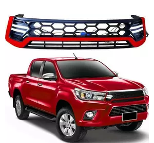 Передня решітка з LED Біла для Toyota Hilux 2015-2024 рр Передня решітка з LED Біла для Toyota Hilux 2015-2024 рр