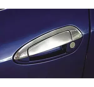Накладки на дверні ручки з верхньою частиною (4 дверні., Нерж) Carmos - Турецька сталь для Fiat Punto Grande/EVO 2006-2018 рр