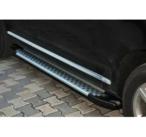 Бокові пороги Allmond Grey (2 шт., алюм) для Volkswagen Touareg 2002-2010 рр Бокові пороги Allmond Grey (2 шт., алюм) для Volkswagen Touareg 2002-2010 рр