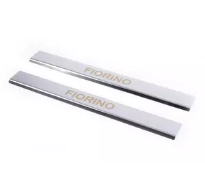 Накладки на пороги Carmos V1 (2 шт, нерж.) для Fiat Fiorino/Qubo 2008-2024 рр Накладки на пороги Carmos V1 (2 шт, нерж.) для Fiat Fiorino/Qubo 2008-2024 рр