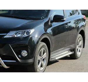 Бокові пороги Allmond Grey (2 шт., алюміній) для Toyota Rav 4 2013-2018 рр Бокові пороги Allmond Grey (2 шт., алюміній) для Toyota Rav 4 2013-2018 рр