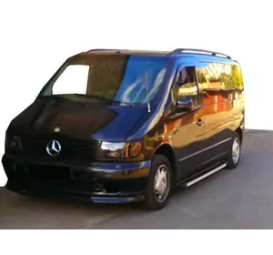 Бокові пороги Maya V1 (2 шт., алюміній) для Mercedes Vito W638 1996-2003 років Бокові пороги Maya V1 (2 шт., алюміній) для Mercedes Vito W638 1996-2003 років