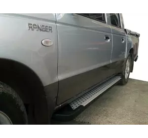 Бокові пороги Allmond Grey (2 шт., алюм) для Ford Ranger 2007-2011 рр