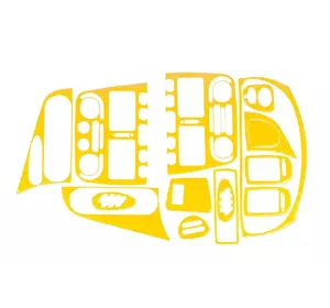 Накладки на панель (жовтий колір) для Fiat Siena 1998-2024 рр Накладки на панель (жовтий колір) для Fiat Siena 1998-2024 рр