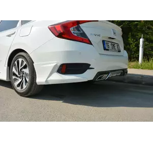 Куточки на задній бампер (під фарбування) для Honda Civic Sedan X 2016-2021 рр