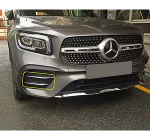 Бокові накладки на передній бампер (нерж) для Mercedes GLB X247 2019-2024 рр Бокові накладки на передній бампер (нерж) для Mercedes GLB X247 2019-2024 рр