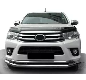 Передній захист ST017 (нерж) для Toyota Hilux 2015-2024 рр Передній захист ST017 (нерж) для Toyota Hilux 2015-2024 рр