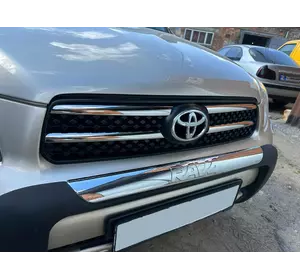 Накладки на решітку 2006-2010 (4 шт, нерж) для Toyota Rav 4 років Накладки на решітку 2006-2010 (4 шт, нерж) для Toyota Rav 4 років