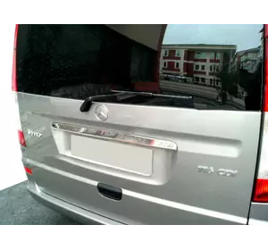 Накладка над номером (1-двер, нерж) OmsaLine - Італійська нержавійка для Mercedes Vito W639 2004-2015рр Накладка над номером (1-двер, нерж) OmsaLine - Італійська нержавійка для Mercedes Vito W639 2004-2015рр