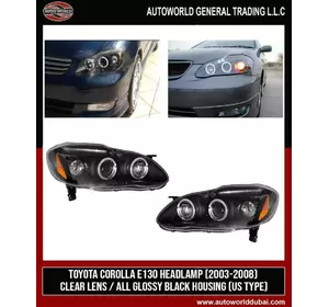 Передня оптика (2 шт, LED) для Toyota Corolla 2002-2007 років Передня оптика (2 шт, LED) для Toyota Corolla 2002-2007 років