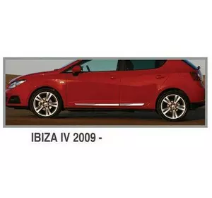 Молдинг дверної OmsaLine (4 шт., нерж.) для Seat Ibiza 2010-2017 рр