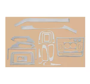 Накладки на панель (Meric, повний комплект) 2006-2014, Алюміній для Mercedes Vito W639 рр Накладки на панель (Meric, повний комплект) 2006-2014, Алюміній для Mercedes Vito W639 рр