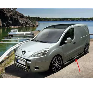 Бічні труби (2 шт., нерж.) 51мм, без пластикових підніжок для Citroen Berlingo 2008-2018 рр Бічні труби (2 шт., нерж.) 51мм, без пластикових підніжок для Citroen Berlingo 2008-2018 рр