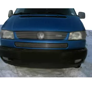 Накладки на решітку в бампер Косою капот (4 шт, нерж) для Volkswagen T4 Transporter Накладки на решітку в бампер Косою капот (4 шт, нерж) для Volkswagen T4 Transporter
