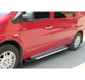 Бокові пороги Line (2 шт., алюм.) для Mercedes Vito W638 1996-2003 років Бокові пороги Line (2 шт., алюм.) для Mercedes Vito W638 1996-2003 років