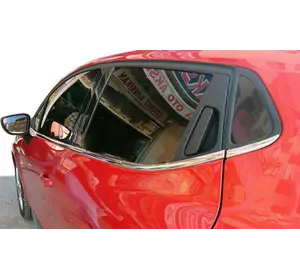 Окантовка вікон (HB, 8 шт, нерж) Carmos - Турецька сталь для Renault Clio IV 2012-2019 рр
