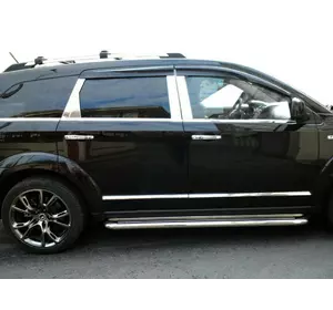 Молдинг дверей (4 шт, нерж) для Fiat Freemont Молдинг дверей (4 шт, нерж) для Fiat Freemont