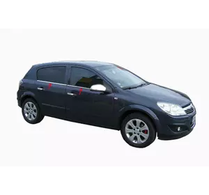 Зовнішня окантовка стекол (нерж) SW, Carmos - Турецька сталь для Opel Astra H 2004-2013рр Зовнішня окантовка стекол (нерж) SW, Carmos - Турецька сталь для Opel Astra H 2004-2013рр