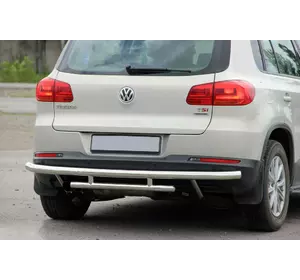 Задній захист AK002-2 (нерж) для Volkswagen Tiguan 2007-2016 рр Задній захист AK002-2 (нерж) для Volkswagen Tiguan 2007-2016 рр