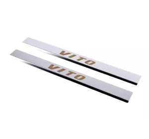 Накладки на пороги Carmos (2 шт, сталь) для Mercedes Vito W639 2004-2015рр Накладки на пороги Carmos (2 шт, сталь) для Mercedes Vito W639 2004-2015рр