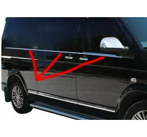 Нижня окантовка вікон (6 частин, нерж) Коротка база для Volkswagen T5 Multivan 2003-2010 рр Нижня окантовка вікон (6 частин, нерж) Коротка база для Volkswagen T5 Multivan 2003-2010 рр