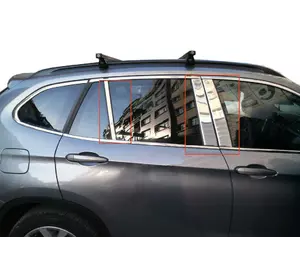 Молдинги дверних стійок (нерж.) 6 шт. для BMW X1 E-84 2009-2015рр