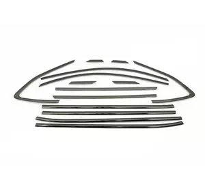 Окантовка на молдинги стекол OmsaLine (14 шт., нерж.) чорний хром для Hyundai Tucson TL 2016-2021рр Окантовка на молдинги стекол OmsaLine (14 шт., нерж.) чорний хром для Hyundai Tucson TL 2016-2021рр