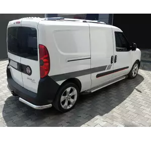 Бокові пороги Line (2 шт., алюміній) Максі база для Fiat Doblo II 2010-2022 рр Бокові пороги Line (2 шт., алюміній) Максі база для Fiat Doblo II 2010-2022 рр