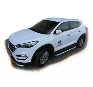 Бокові пороги Fullmond (2 шт., Алюміній) для Hyundai Tucson TL 2016-2021рр Бокові пороги Fullmond (2 шт., Алюміній) для Hyundai Tucson TL 2016-2021рр